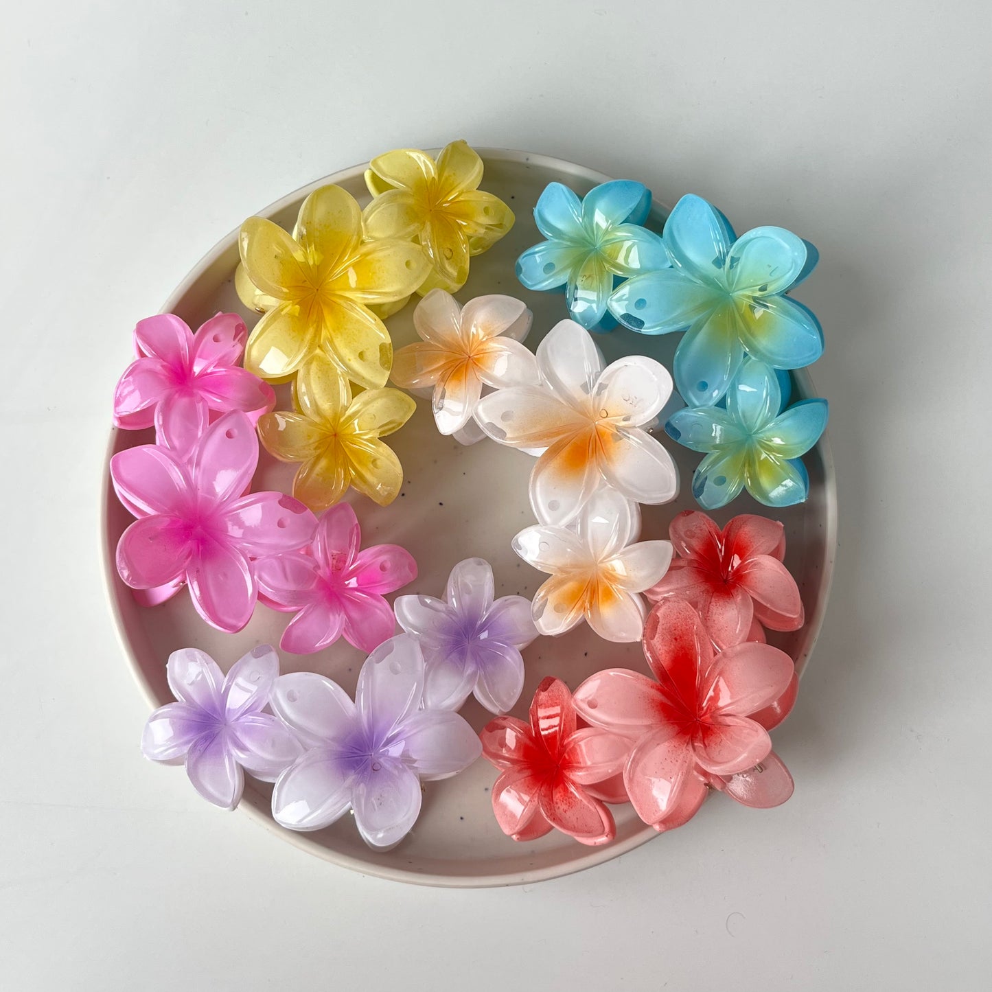 Transparent Flower Hair Claw Clip – Sky Blue