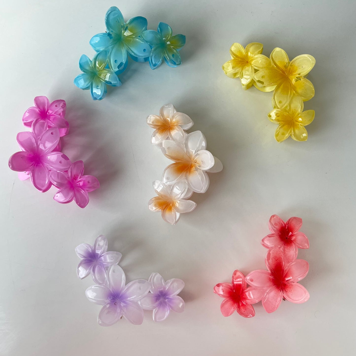 Transparent Flower Claw - Set of 3 (Light)