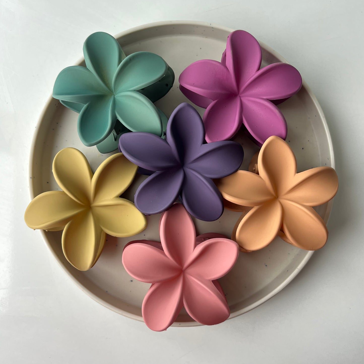 Matte Flower Hair Claw Clip - Set of 6 (Pastel)