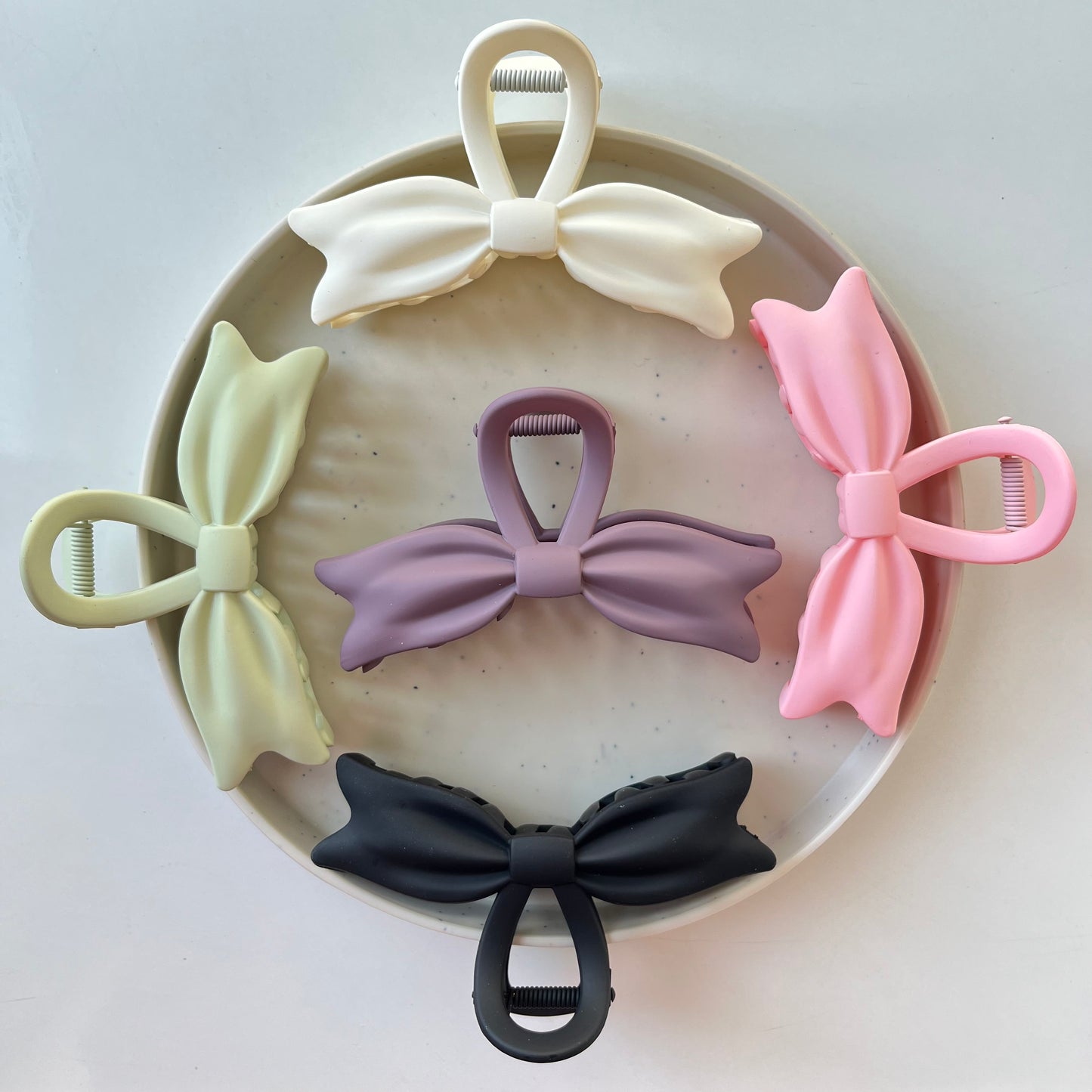 Matte Bow Hair Claw - Pink